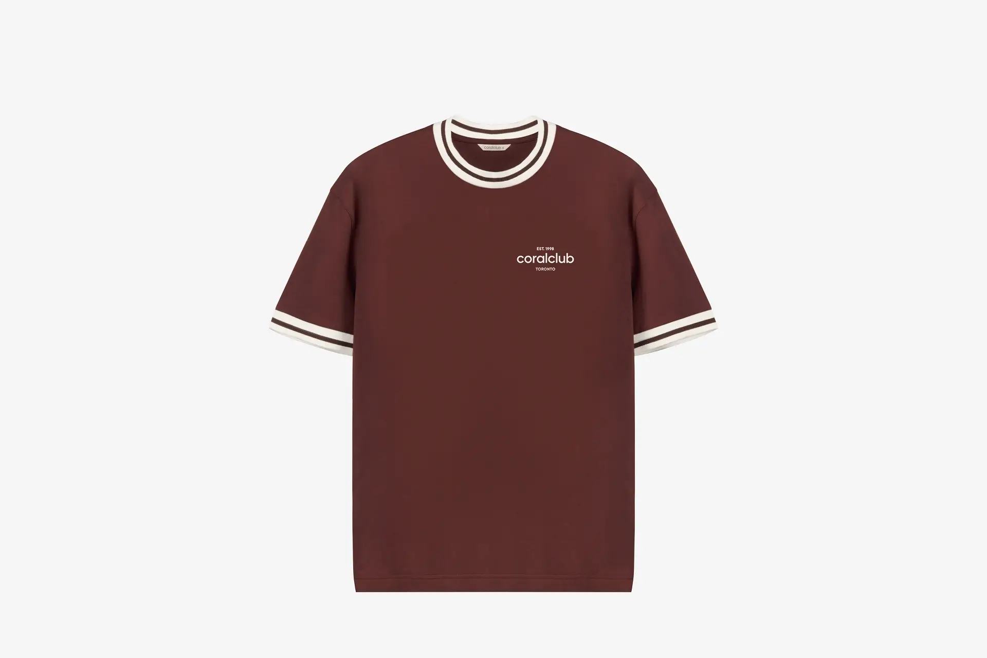 Футболка прямая с манжетами, коричневая